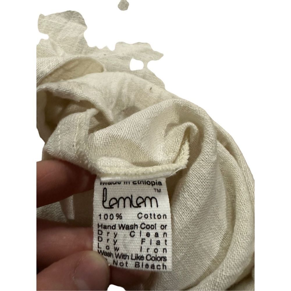 NEW Lemlem Bella Tee 100% cotton white pink trim sz small - Picture 6 of 6